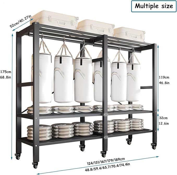 66in Heavy Duty Portable Closet with Black Cover | Foldable Covered Clothes Rack for Hanging Armoire Wardrobe Closet System Freestanding Coat Storage Garment Racks