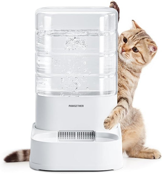 PAWGETHER® Automatic Cat Water Dispenser with 1 Filter Gravity Water Bowl for Dogs, 1 Gallon/3.5L Dog Water Bowl Dispenser, Cat Waterer, Easy to Fill