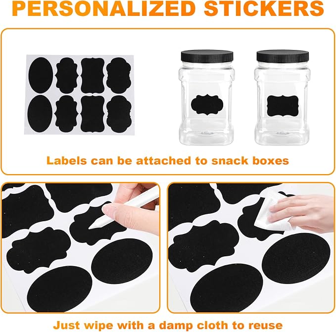 Dog Treat Jar for Countertop, 9.8 * 5.1 * 6'' 2 Layer Dog Treat Container with Drawer 2Jars and Sticker Wooden Pet Food Organizer Storage Basket For Pets Great Gift for Pets' Owners (Black)
