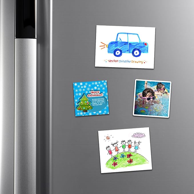 Magnetic Tape 2x4 Inch 10 Pack, Strong Adhesive Magnets for Crafts | Magnetic Strips with Strong Adhesive Backing for DIY Crafts, Fridge, Photo Display. Flexible,Easy to Cut, Peel & Stick.