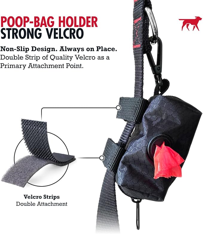 Tuff Pupper Dog Poop Bag Holder | Works with Any Dog Leash | Zippered Waste Bag Dispenser | Waterproof with Rust-Proof Clip | Convenient Lightweight Design | Includes 2 Rolls of Leak-Proof Bags