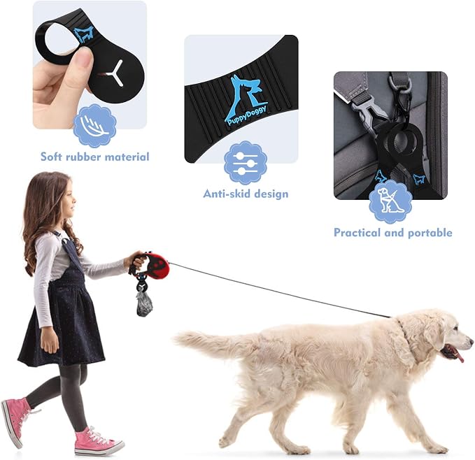 Dog Poop Bag Holder for Leash Waste Bag Carrier Dog Poop Bag Dispenser for Walking Running Bicycle Accessory 2 Pieces (Green)