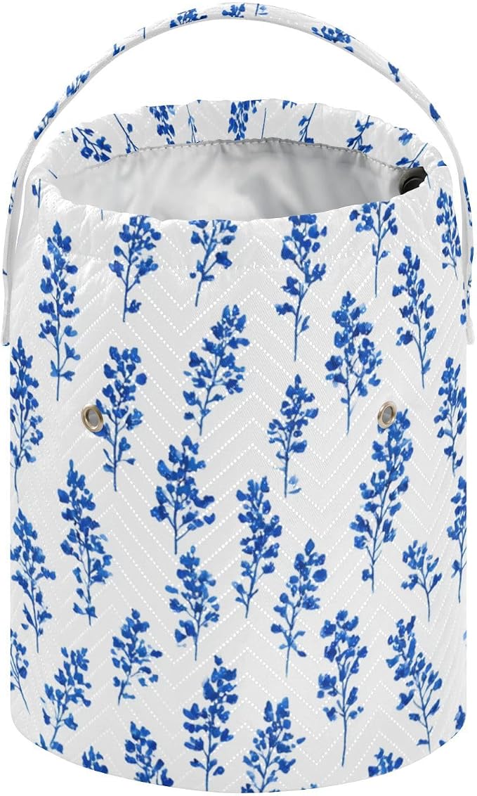 Tatenale Crochet Bag Yarn Bag Knitting Project Bag with Pockets and Handle Portable Yarn Storage Organizer Tangle Free 8.3x11 InchSmall Bluebonnet Flower26