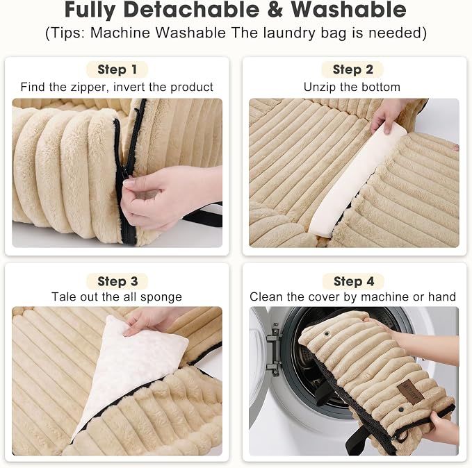 MIXJOY Dog Car Seat for Small/Medium Dogs up to 23 lbs, Multi-Functional Dog Carrier for Car with Detachable Washable Cover, Pet Travel Bed with Clip-On Safety Leash, Brown