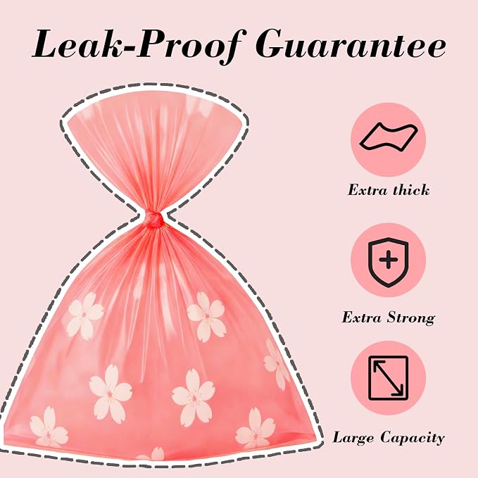 Cherry Blossom Scented Dog Poop Bags - 42 Rolls 630 counts | Leak Proof Extra Large 13x9 Inch Pink Dog poop bags rolls with Dispensers, Fragrance Bags for Dogs Walking and Cat Litter