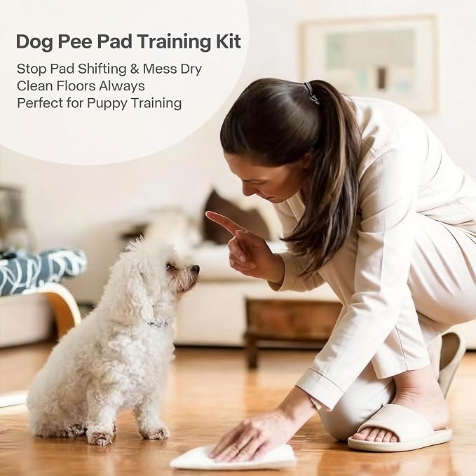 Pawise Dog Pee Pad Holder for Puppy, Puppy Pad Holder Tray with 4 Pee Pads, Pet Training Pee Pad, Indoor Potty Tray for Senior Dogs, Dog Toilet for Newborn Puppies, 23.5" x 23.5"
