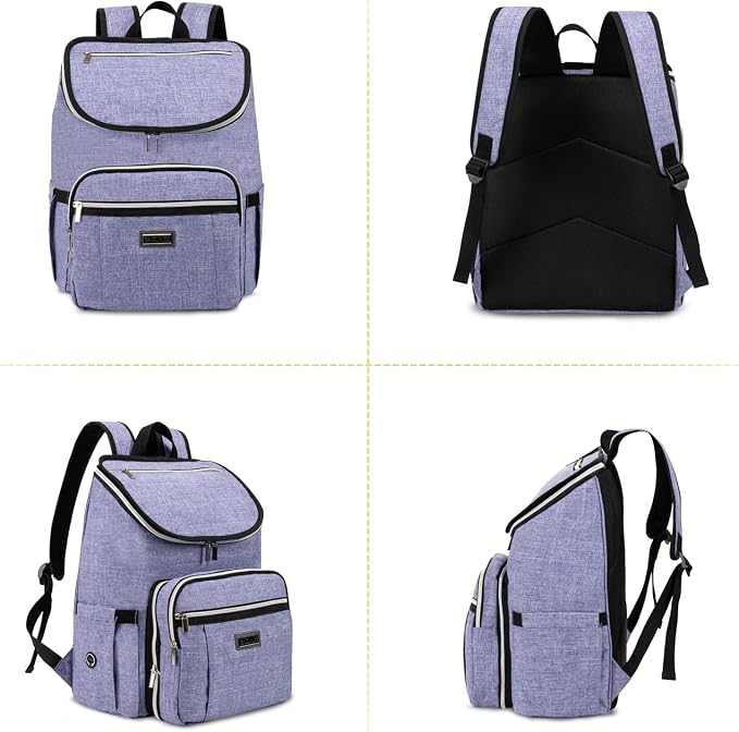 BAGLHER Travel Dog Backpack - Detachable Travel Dog Food Container for Pet Supplies Dog Gear Backpack,Dog Bag for Traveling with 2 Silicone Collapsible Bowls and 2 Food Baskets Purple
