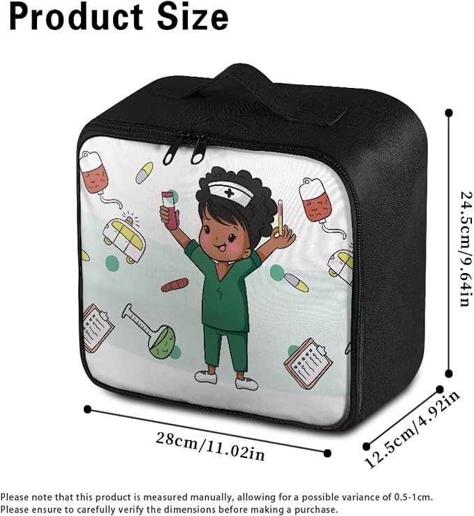 Nurse First Aid Bag Empty Small Cute Boy Pattern Medical Kit Bag Empty Travel Medicine Bag Medical Supplies Organizer Bag Portable Kit for Traveling Car Camping Student Dorm