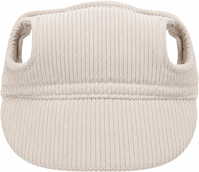 Corduroy Dog Baseball Cap, Breathable Sun Visor Hat with Ear Openings and Adjustable Chin Strap, Solid Color Outdoor Pet Hat for Small Medium Large Dogs