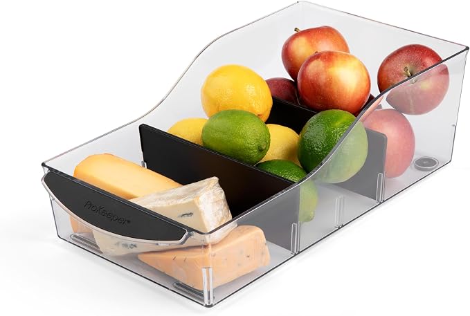 Progressive ProKeeper+ Pantry & Refrigerator Storage Containers – Modular Bins and Organizers (Pull-Out Drawer, 8.2"L x 15.2"W x 4.9"H)
