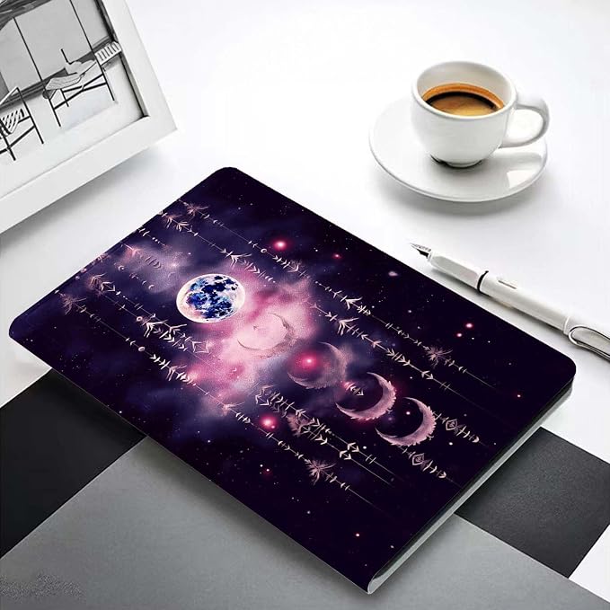 for Samsung Galaxy Tab A 8.0 2019(SM-T290/T295) Tablet Case,Premium Leather Folio Stand Auto Wake/Sleep,Multiple Viewing Stand,Moon Eclipse Starry Night Sky