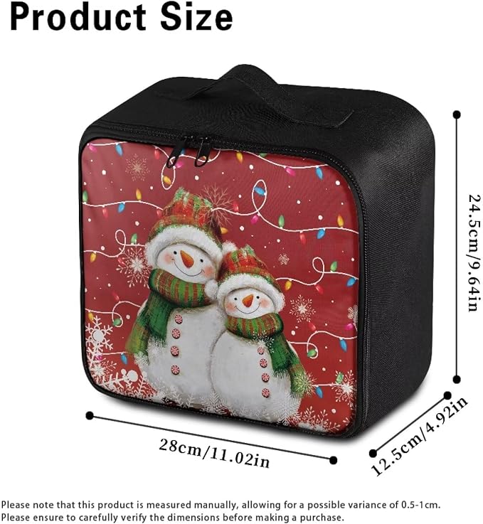 First Aid Kit Bag Red Xmas Snowman Empty Medic Bag for Pet Friendly Households and Outdoor Adventures Featuring Wear Resistant Construction Easy Access