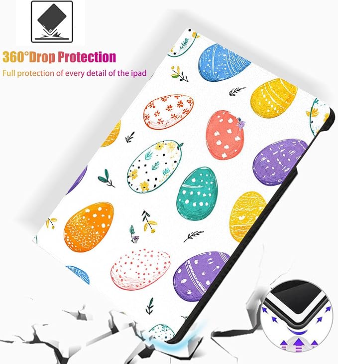 for Microsoft Surface Pro 8-13" 2021 Tablet Case,Auto Wake/Sleep,Adjustable Stand Protective Cover - Easter Egg Pattern