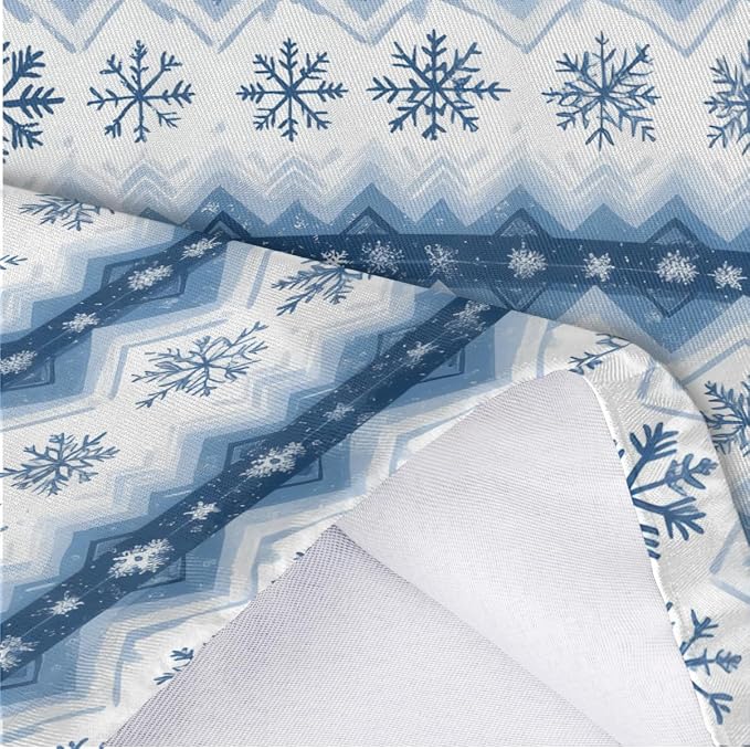 Winter Snowflake Plastic Bag Holder Blue Snow Grocery Bag Storage Dispenser Washable Hanging Shopping Bags Carrier Reusable Wall Mount Trash Bag Organizer for Kitchen Pantry