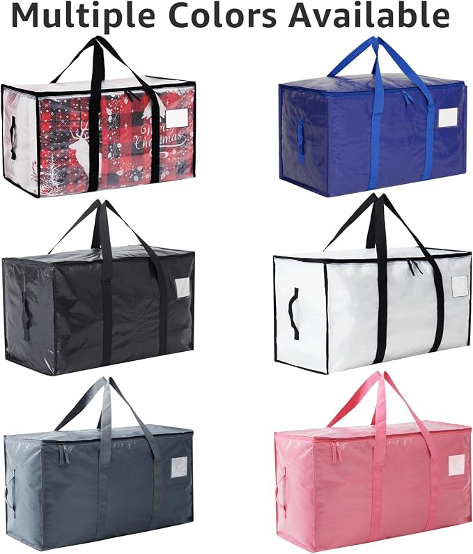 Moving Bags Heavy Duty Extra Large, Moving Boxes, Moving Supplies Essentials, Blue Storage Bins with Lids, Plastic Packing Totes, Storage Bags for Clothes with Handles & Zippers(White, 8 Pack)