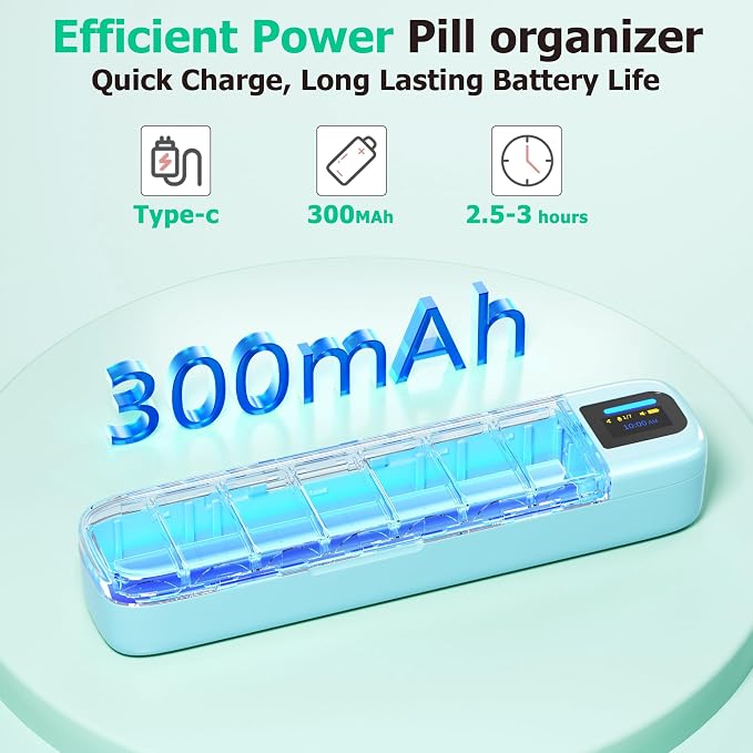 Daviky Automatic Pill Dispenser, Smart Pill Organizer with Alarm | Pill Box 7 Day with APP, Weekly Travel Pill Case, Portable Pill Reminder for Medicines, Supplements and Vitamins