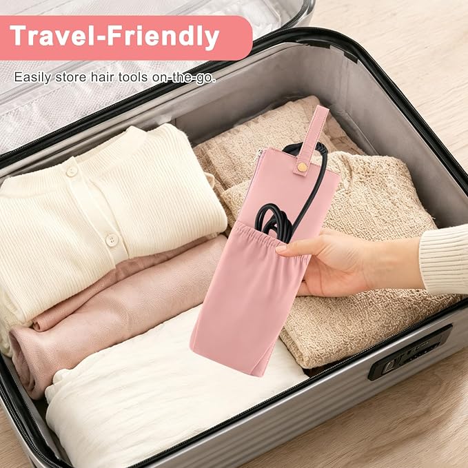 2-in-1 Hot Tools Travel Bag, Heat Resistant Holder & Mat for Hot Tools | Hair Straighteners Curling Iron Flat Iron Hair Tool & Hot Tools Bag