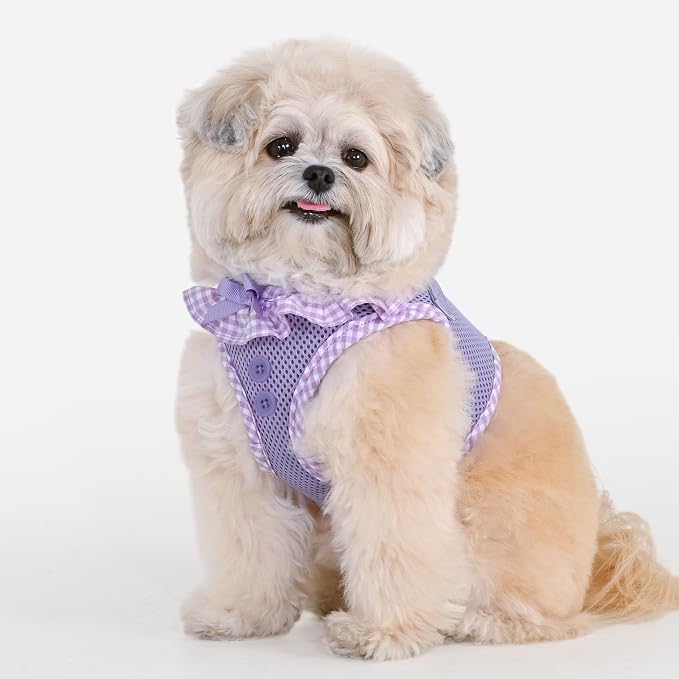 Puppia Vivien Dog Vest Harness B (Step-in) Fashionable Mesh Spring Summer Harness for Small Dogs, Violet, X-Small