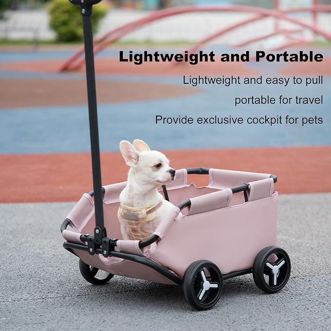 Folding Utility Cart,Small Cart 4 Wheels,Travel Shopping Walking Metal Cloth Safe Design Easy Clean Breathable Interior Compact Maneuverable Pull Rod Adjustable