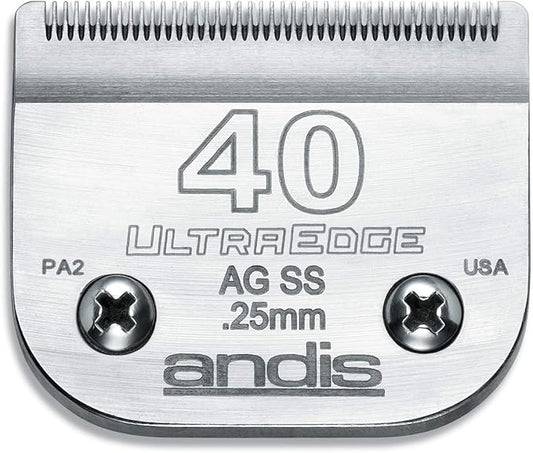 Andis 64084 UltraEdge Detachable Blade Size 40 – Carbon Steel Dog Clipper Blade, 1/100" Cut Length, Ultra Close Precision Grooming