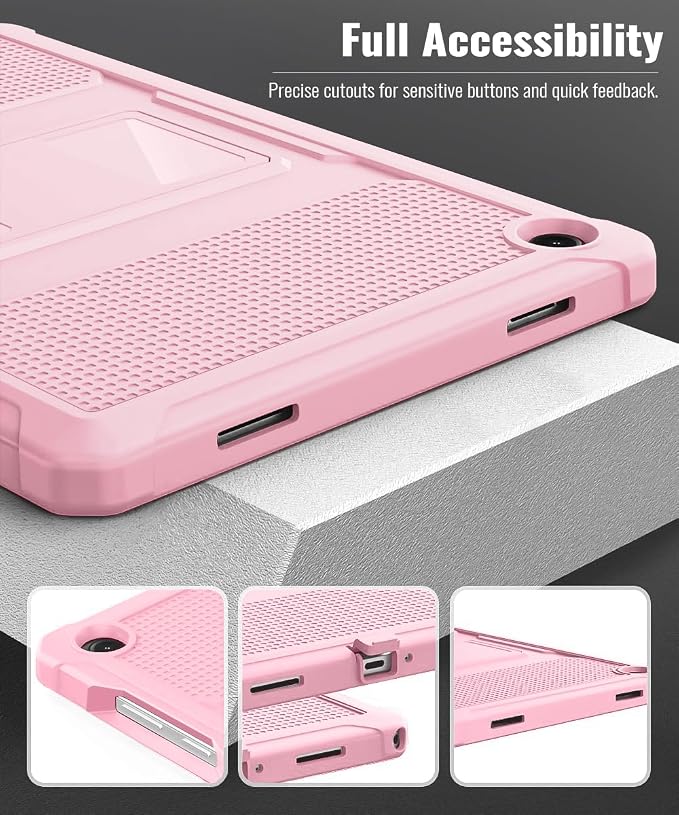 MoKo Shockproof Case Fit Samsung Galaxy Tab A11+ Plus/ A9+ 11 Inch | Full Body Rugged Stand Back Cover with Built-in Screen Protector for Galaxy Tab A11+/ A9+ Tablet, Light Pink