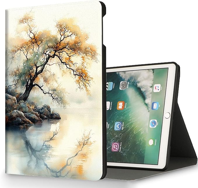 for Microsoft Surface Go 4/3/2/1-10.5" 2021 Tablet Case,Auto Wake/Sleep,Adjustable Stand Protective Cover - Watercolor Tree