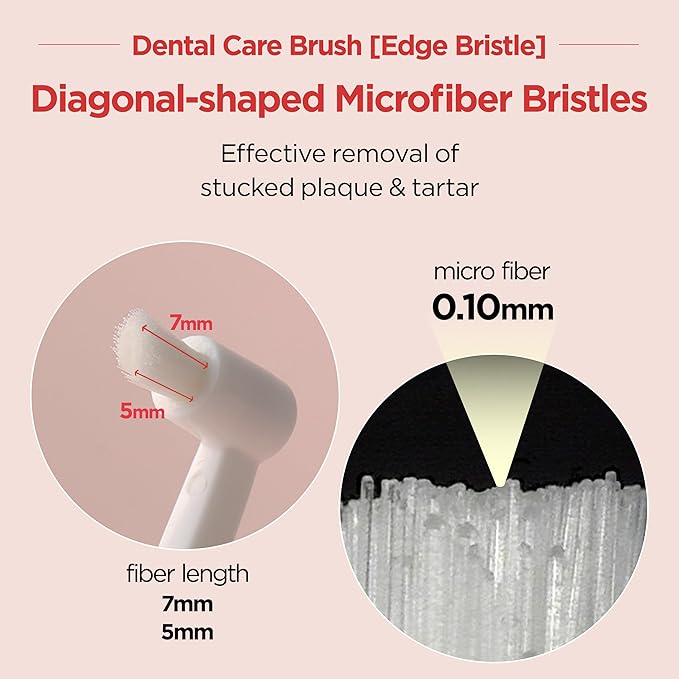 JAYU PET Dental Care Brush (Edge Bristles) 3ea - Micro Round Head Dog Toothbrush, Cat Toothbrush, Dental Care, Perfect for Kitten & Small Breed with End-tuft Diagonal-Shaped Bristle & Easy Grip Handle