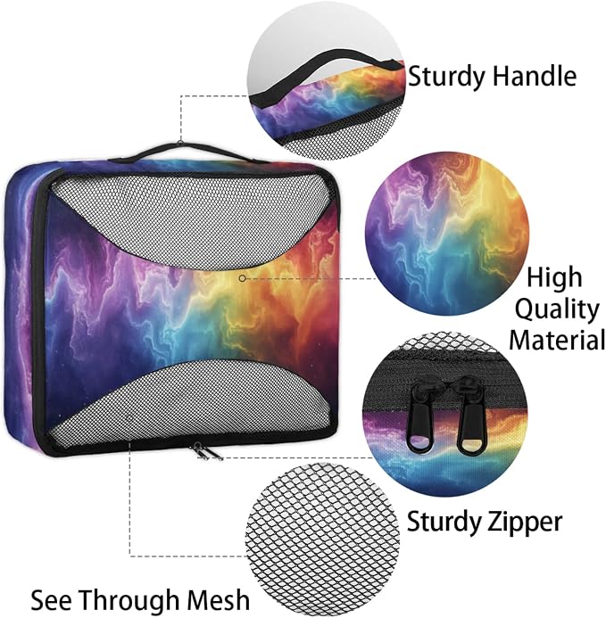 Packing Cubes for Travel, Glitter Travel Luggage Packing Organizers for Women Men, Large Custom Toiletries Bag for Clothes Shoes, Corlorful Glitter