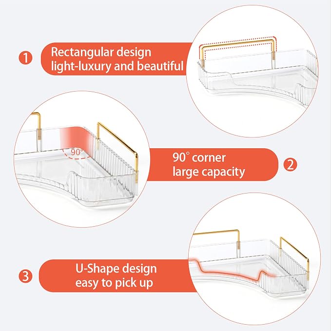 Corner Bathroom Counter Organizer Bathroom Countertop Shelf Makeup Organizer for Vanity Perfume Tray for Corner Storage (2 Tiers, White)