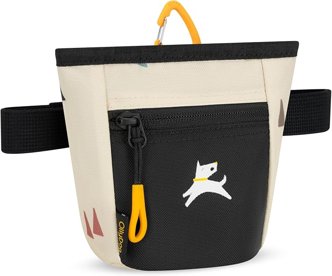 OllyDog, Goodie Treat Bag, Dog Treat Training Pouch | Magnetic Closure | 3 Ways to Wear | Hands-Free Waist Belt | Water-Resistant Recycled Vegan Fabric (Terrazzo)