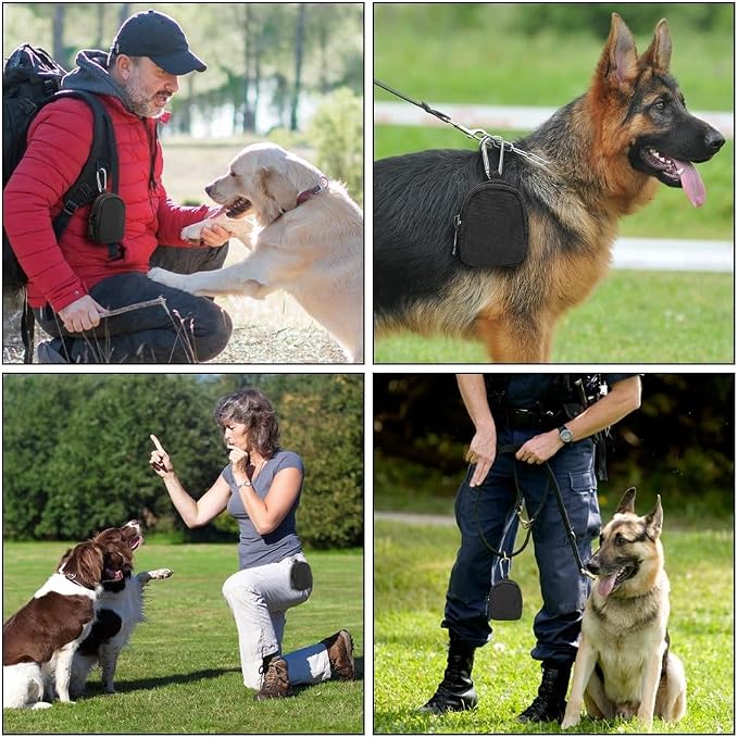 MiOYOOW Dog Treat Bag, Mini Pet Training Snack Bag EDC Coin Purse for Dog Treats Whistles Keys Headphones (3.3 * 2.6 * 1.0")