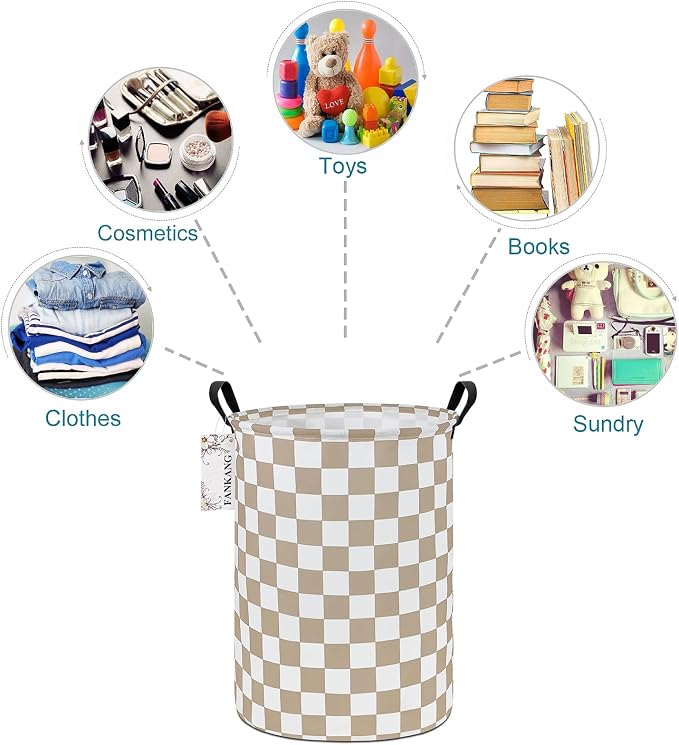 Storage Basket,Nursery Hamper Canvas Laundry Basket Beige flag | Foldable with Waterproof PE Coating Organizer Bin for Kids Boys and Girls,Office,Bedroom,Clothes