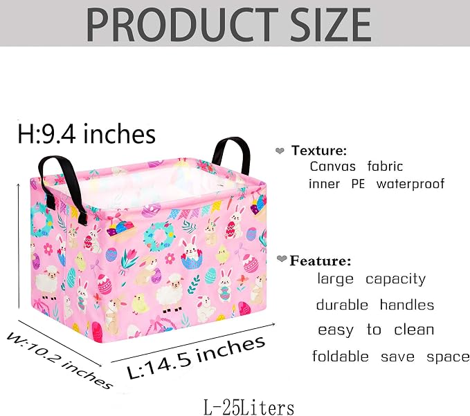 Gift Toy Storage Basket for Girls and Boys, Storage Organizer for Nursery Hamper Home Bedroom Laundry Hamper Shelf Easter Baskets