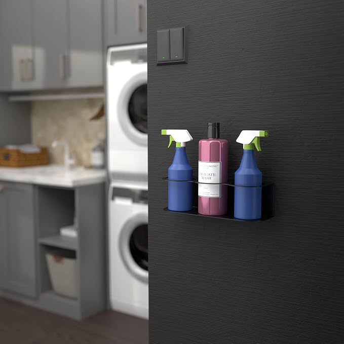 3 All-Purpose Spray Bottle Holder | Easy Install Wall Mount Hardware Included | Heavy-Duty Powder Coated Steel Storage Rack for Garage And Home | Craft Workspace Paint Bottle Organizer USA Made