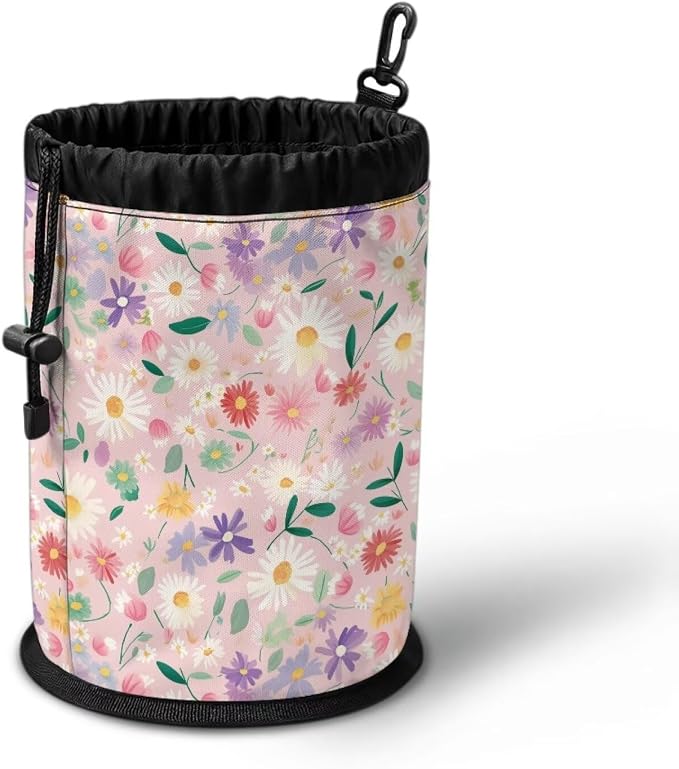 Clothespin Bag, Multi-Color Floral Large Clothes Pin Hanging Bag, Pin Bag with Large Opening for Clothes Lines Outside Yard Home Decoration