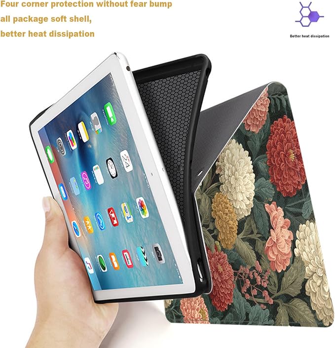 Tablet Case for iPad mini 6 Case 8.3 Inch 2021,Shockproof Protective Cover with Stand,Auto Wake/Sleep,Vintage Floral