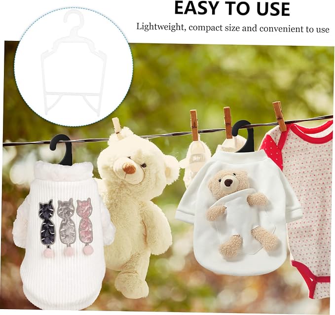 KESYOO 10Pcs Pet Apparel Hangers Durable PP Dog Clothes Rack Lightweight Pet Clothes Organizer for Animals for Pet Owners