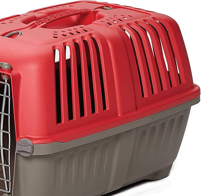MidWest Homes Spree Travel Carrier, 22-Inch, Small Pet Crate | Hard-Sided Pet Carrier, Steel Door, Ventilated Design, Locking Tabs, Easy Assembly