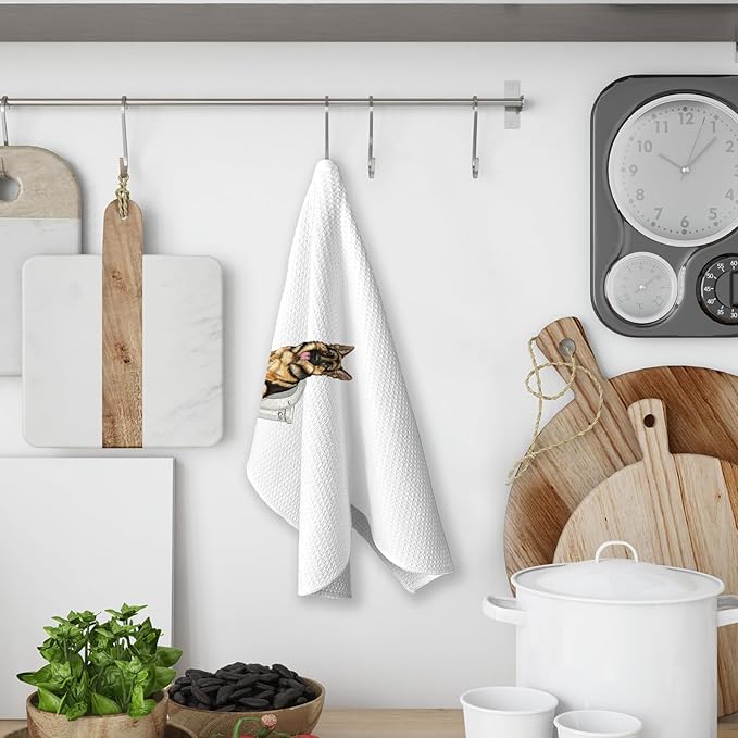 German Shepherd Bathroom Decor Gifts Hand Towels, German Shepherd Dog Bathroom Hand Towels Decorative Set of 3, Dog Gifts for Women Home & Kitchen