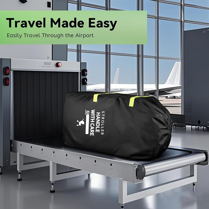 Stroller Bag for Airplane, 46" H x 21" W x 13" D, Baby Travel Essentials | Stroller Cover for Air Travel, Gate & Baggage Check,Fit Single/Double/Jogging/Umbrella/Baby Stroller Travel System as Chicco