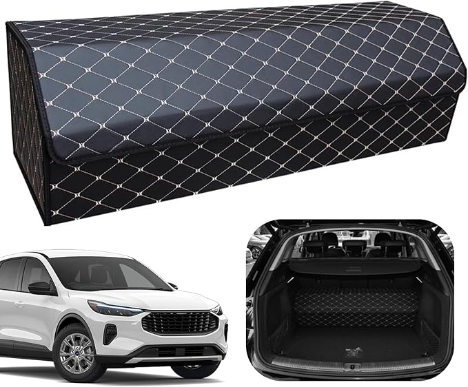 Car Trunk Organizer For Ford Bronco Sport -Custom Fit,Leather Large Capacity Outdoor Trunk Organizer,4-Layer Cover,Diamond Quilted Pattern All-Season Use For Ford Bronco Sport 2021-2025