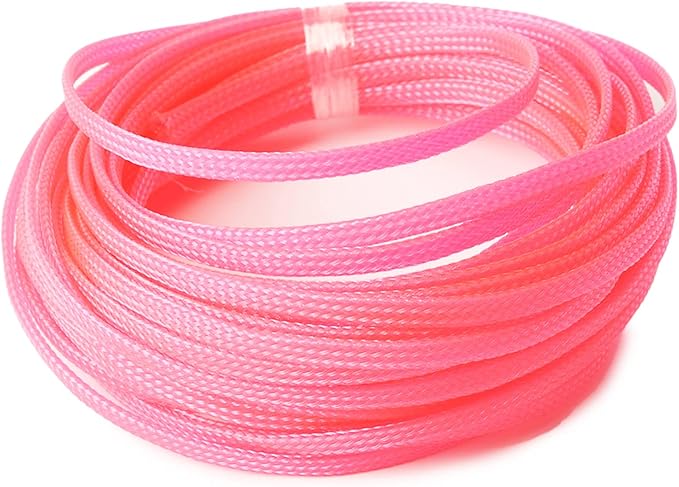 Heyiarbeit 10m/32.8ft PET Expandable Braid Cable Sleeving Flexible Wire Mesh Sleeve Pink 4mm