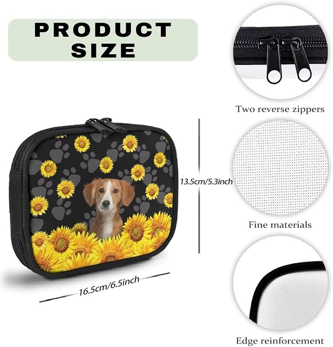 Dog First Aid Kit Bag Cute Sunflower Puppy Pattern Emergency Kit Pet First Aid Kit for Dogs Travel,Home Office Car First Aid Kit Bag Empty Emergency Survival Kit Bag,Dog Medical Kit