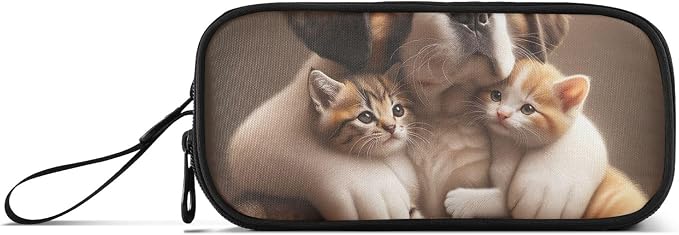 Cute Dog Pet Kitten Cat Pencil Case Zipper Pouch Large Cute Pen Pouch for Girls Office Pencil Storage Bags Stationery Kids Organizer School Supply