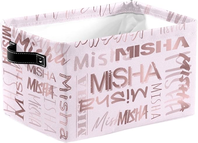 Personalized Storage Bins with Name Custom Kids Storage Basket Cubes Organizer with Handles for Organizing Boys and Girls Toys Shelf Closet Nursery Baskets Boxes, 1 Pack