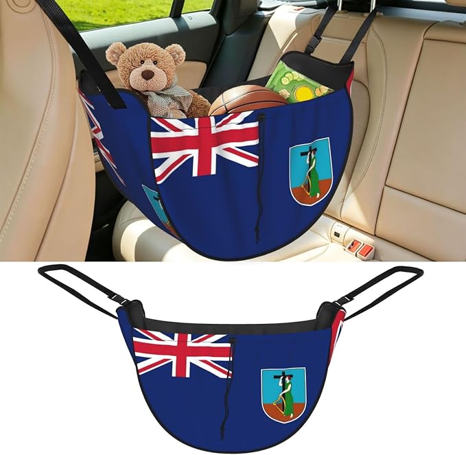 Flag of Montserrat Car Seat Organizer-Backseat Storage Bag for Travel | Waterproof Durable. Holds Snacks Gear Essentials. Fits Most Cars.