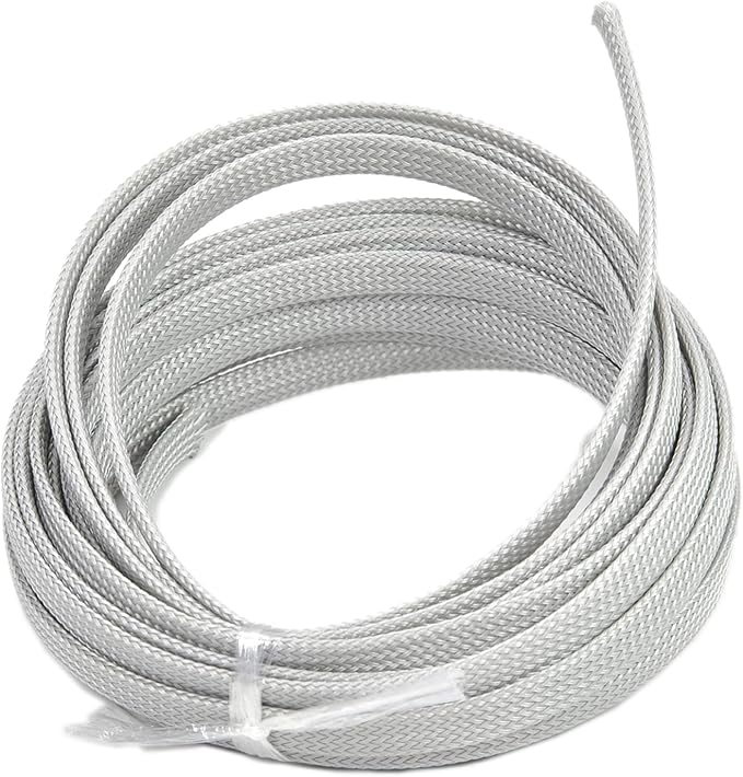 Jutagoss PET Expandable Braided Cable Sleeve, 16.4ft - 5/16 inch Gray Cable Management Sleeve, Wire Loom Tube Cord Protector for USB Cable, Power Cord, Audio Video and More, 1Pc