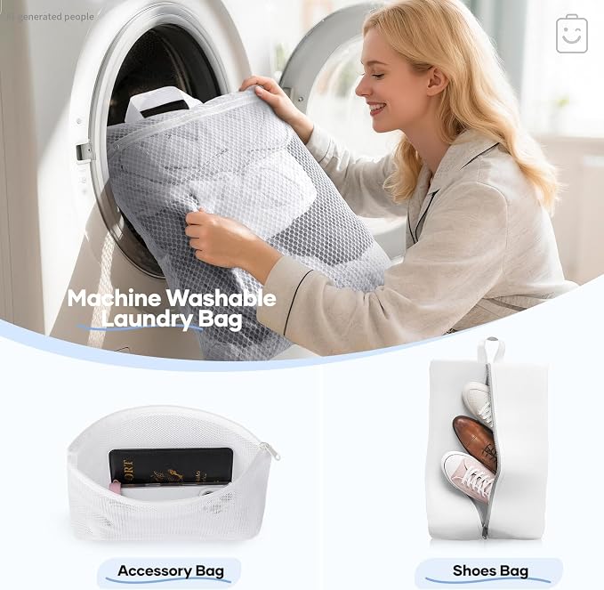 1/2/6/8/9/10/11 Set Compression Packing Cubes Garment Bags Garment Bag for Travel Essentials,White
