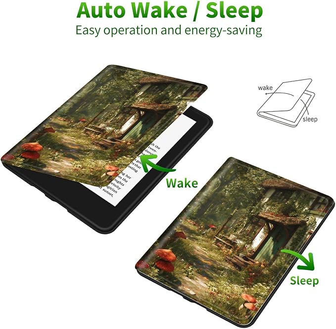 Case for Samsung Galaxy Tab A8 10.5" 2022 Model (SM-X200/X205/X207) | Slim Leather Smart Cover with Multi-Angle Anti-Slip Stand [Auto Wake/Sleep] Shell for Women Men - Red Mushroom Village