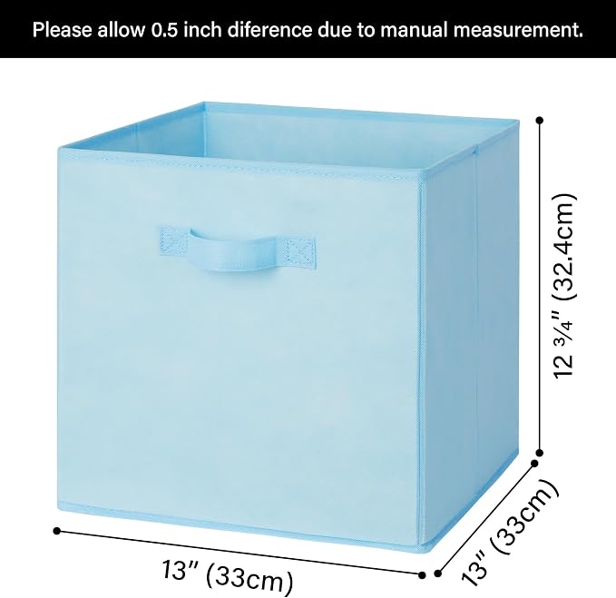GRANNY SAYS 13 Inch Cube Storage Bins, Pastel Color, 8-Pack | Collapsible, Colorful Cube Organizers with Thickened Base Plate, Sturdy Handles, Decorative Baskets for Shelves, Closet